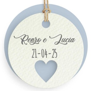 Tag cartoncino tondo con cuore Misura: 4,3 cm diametro |…
