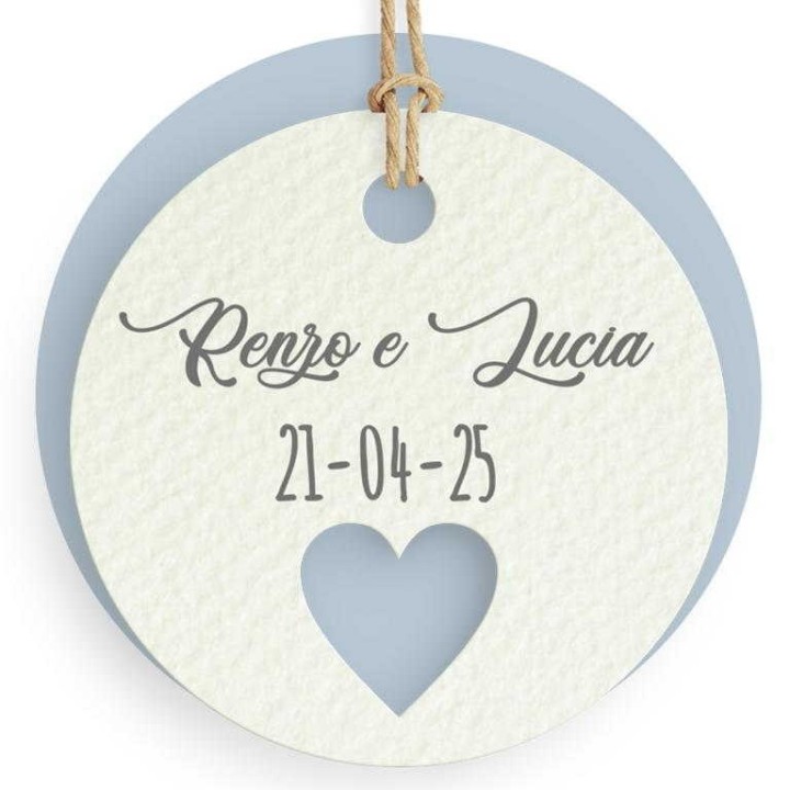 Tag cartoncino tondo con cuore Misura: 4,3 cm diametro |…