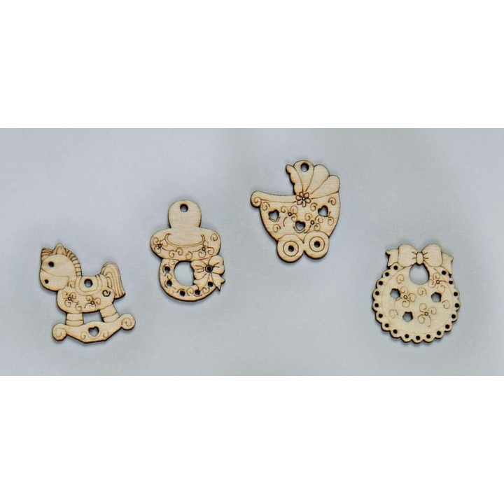 Decorazione applicazione in legno assortito nei modelli 4…