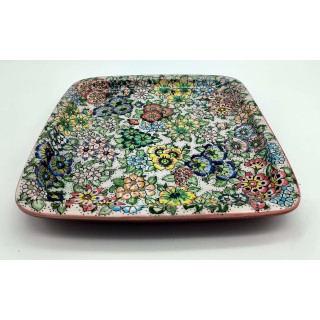 Piatto quadrato artigianale dipinto a mano 26x26x4 cm |…