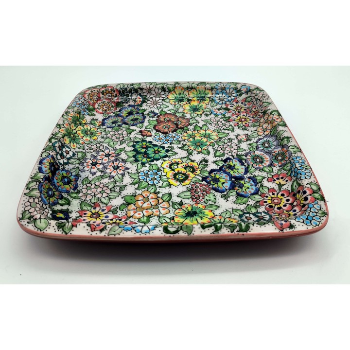 Piatto quadrato artigianale dipinto a mano 26x26x4 cm |…