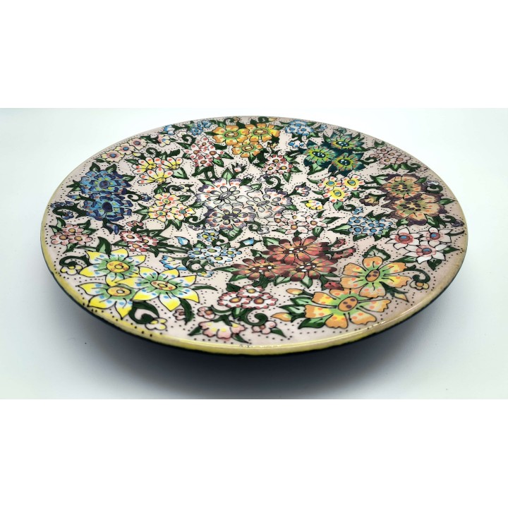 Piatto decoro artigianale rilievo 30x4.5 cm | CarinCasa