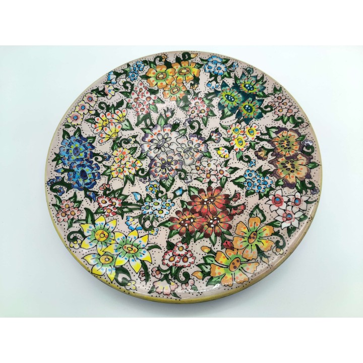 Piatto decoro artigianale rilievo 30x4.5 cm | CarinCasa