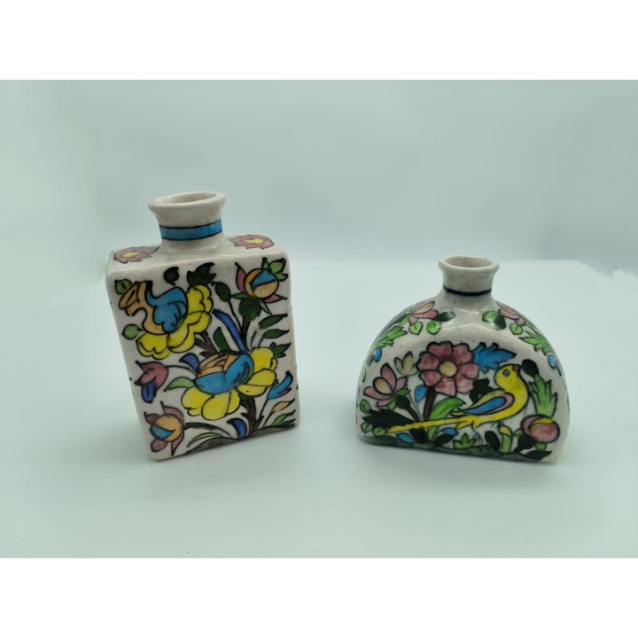 Vaso portafiori decoro floreale dipinto a mano 11x6x17 cm |…
