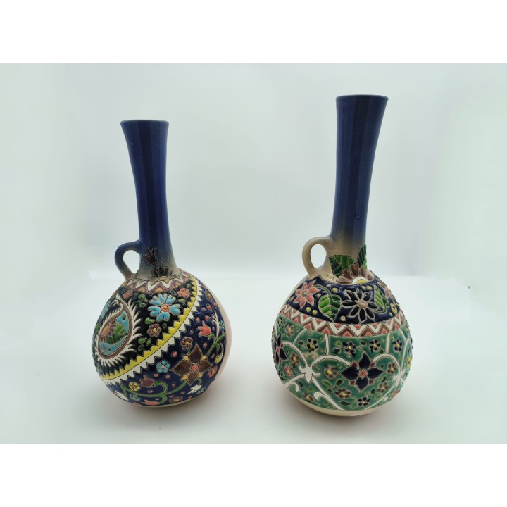 Portafiori lungo artigianale a rilievo decoro floreale…