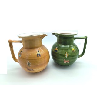Brocca artigianale con disegni 20x19 cm | CarinCasa