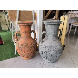 Anfora artigianale con decori a rilievo 35x56 cm | CarinCasa