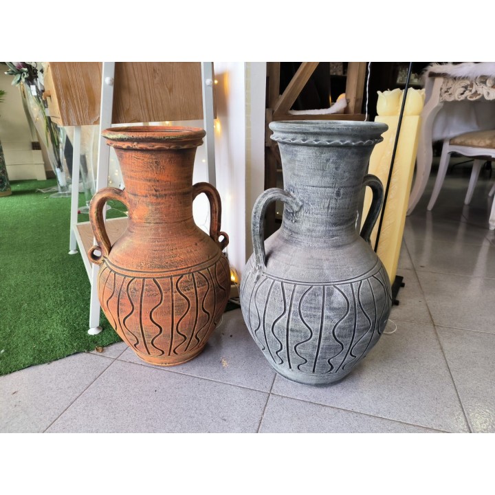 Anfora artigianale con decori a rilievo 35x56 cm | CarinCasa