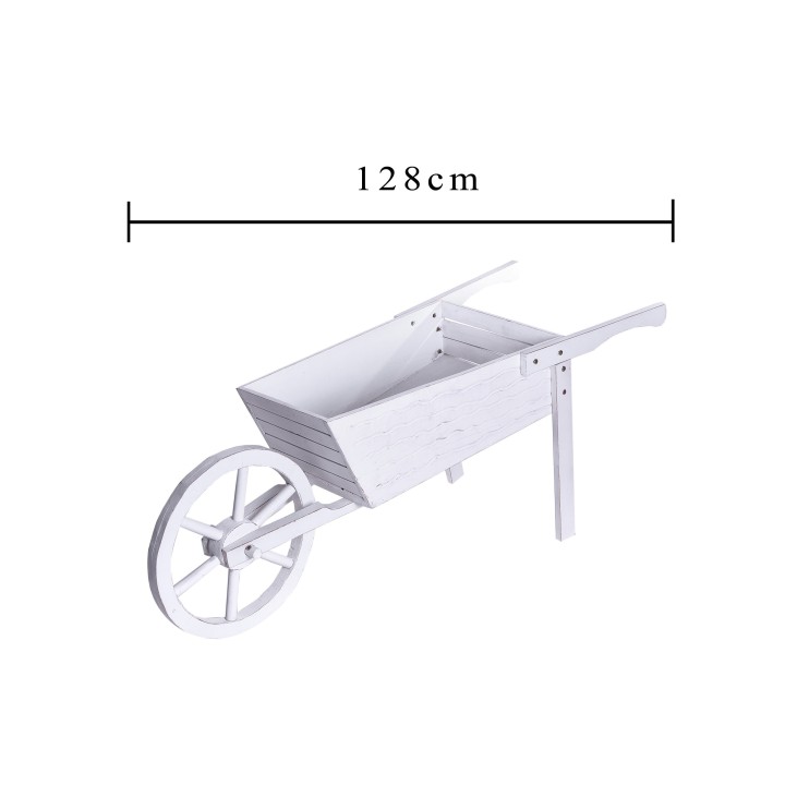 Carretto con ruota bianco 128 cm | CarinCasa