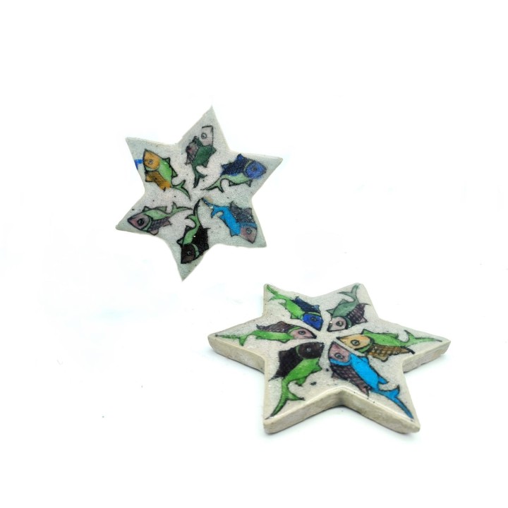 Sottocaffettiera sottobicchieri artigianale stella e pesci…