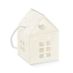 Casetta con cordini harmony bianca 100x100x90 mm - 10x10x9 cm