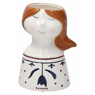 Vaso donna c/fiore cm 21 h ceramic a | CarinCasa