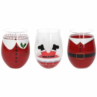 Set 6 bicchieri Natale Christmas Santa Dress
