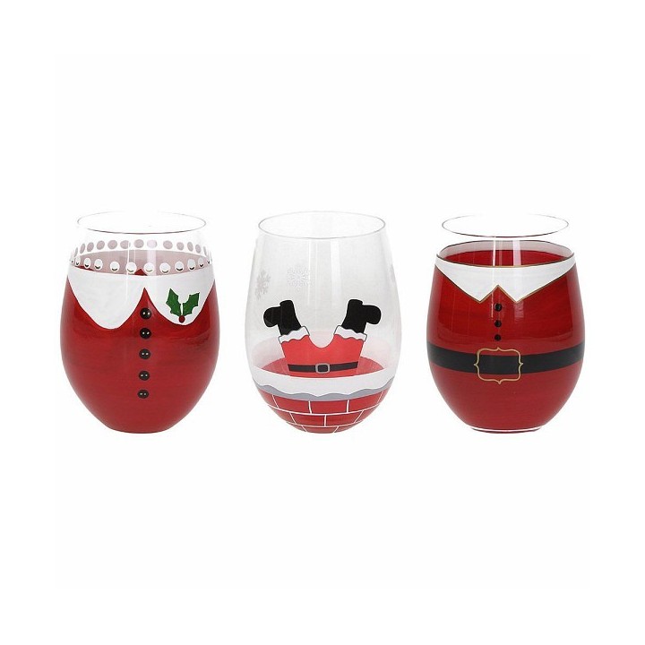 Set 6 bicchieri Natale Christmas Santa Dress