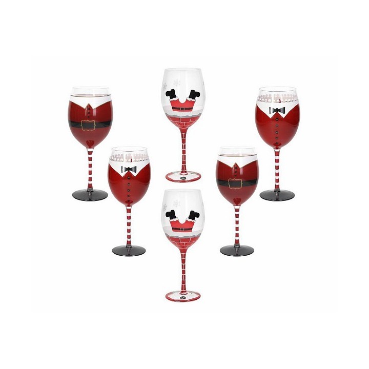 Set 6 calici Natale Christmas Santa Dress