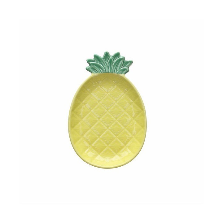 Piatto ananas giallo 18x12h2 cm relief pac | CarinCasa