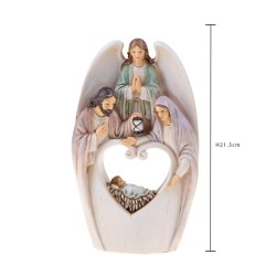 Nativita' con angelo 13x22 cm color panna champagne