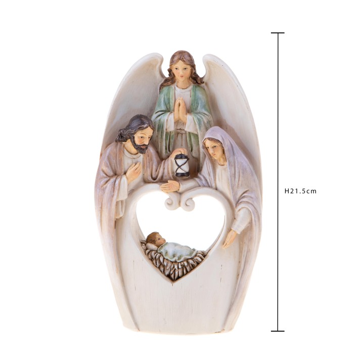 Nativita' con angelo 13x22 cm color panna champagne |…