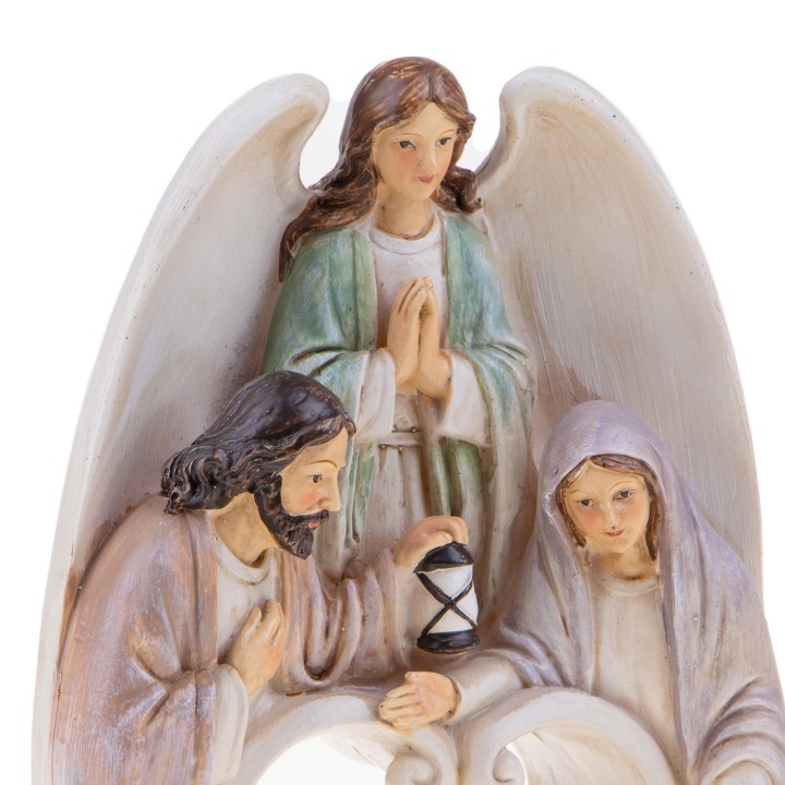 Nativita' con angelo 13x22 cm color panna champagne |…