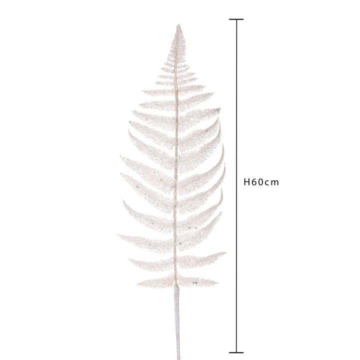 Felce boston c/glitter cm.60 white 1 | CarinCasa