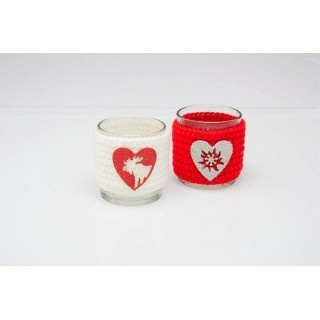 Set 2 t-light in vetro cuore