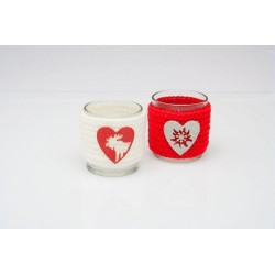 Set 2 t-light vetro cuore Tognana 7.50 cm