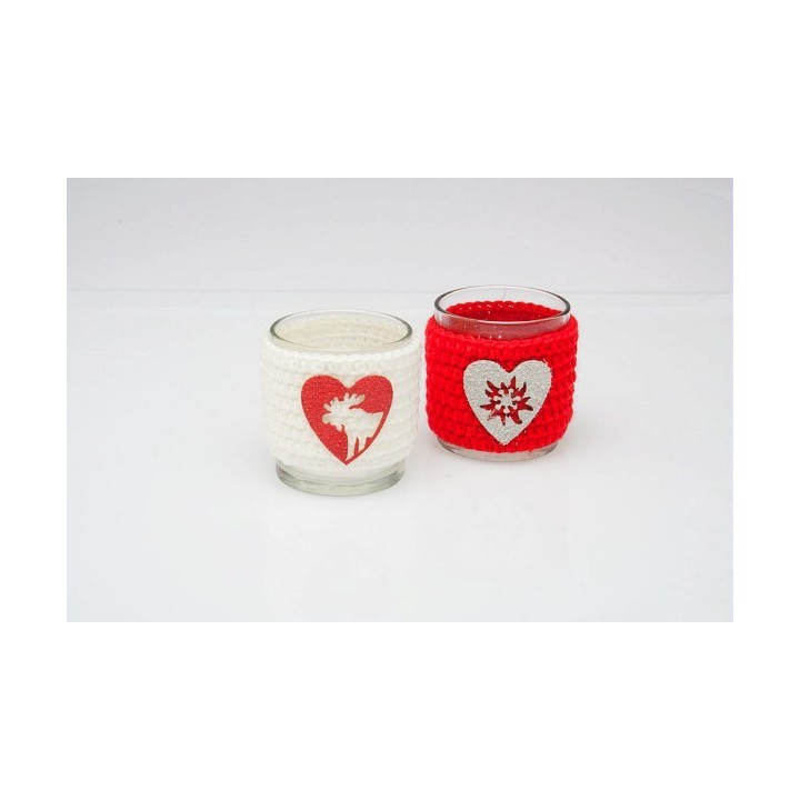 Set 2 t-light vetro cuore Tognana 7.50 cm | CarinCasa