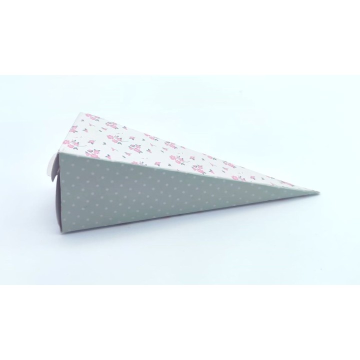 Shabby verde scatolina cono portaconfetti 4.8x4.8x14.5 cm |…