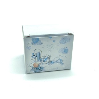 Cicogna celeste scatolina quadrata 5x5x4 cm | CarinCasa