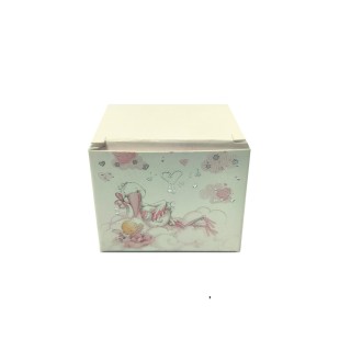 Cicogna rosa scatolina quadrata 5x5x4 Cm | CarinCasa
