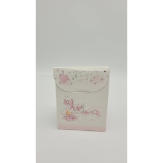 Cicogna rosa scatolina bustina 6x3.5x8 cm | CarinCasa
