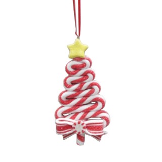 Addobbo albero cake bianco rosso in melamina 13×7×1,9 cm |…