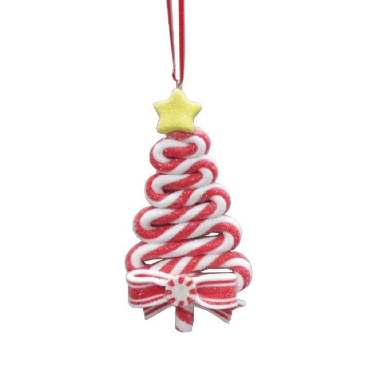 Addobbo albero cake bianco rosso in melamina 13×7×1,9 cm |…