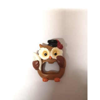 Apri-bottiglia con calamita gufetto con tocco in resina |…