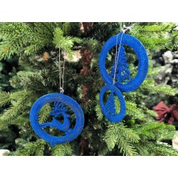Set decori albero natale blu