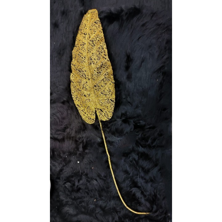 Ramo anthurium 37x75 cm oro glitter | CarinCasa