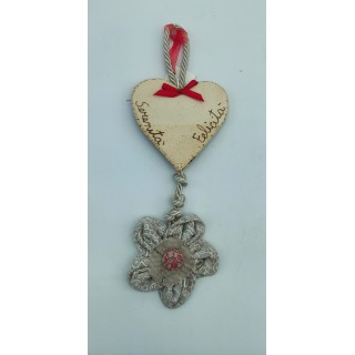 Catena della vita grande fiore in tessuto e legno 10x22 cm…