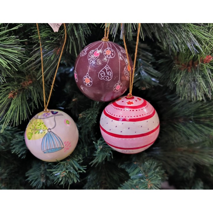 Palla cartapesta fancy 7 cm colori e decori assortiti |…