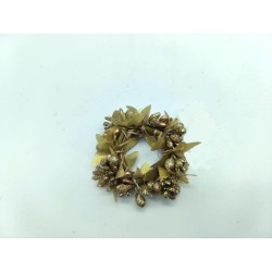 Girocandela bacche oro glitter 7 cm