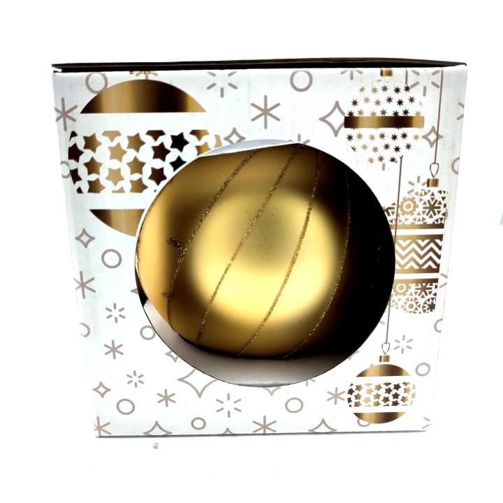 Pallina natale in vetro oro rame 15 cm | CarinCasa