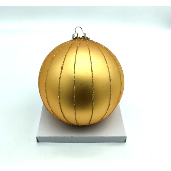 Pallina natale in vetro oro rame 15 cm | CarinCasa