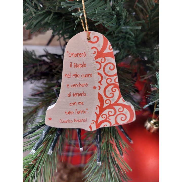 Campana 7,5x8 cm Legno serie white chic per albero con…