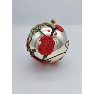 Palla Vetro di natale Floreal Diam.10 cm Gold | CarinCasa