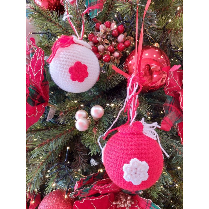 Sfera natale lana con fiore assortiti | CarinCasa