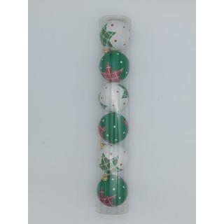 set 6 sfere di natale addobbi natalizi verde e bianche |…