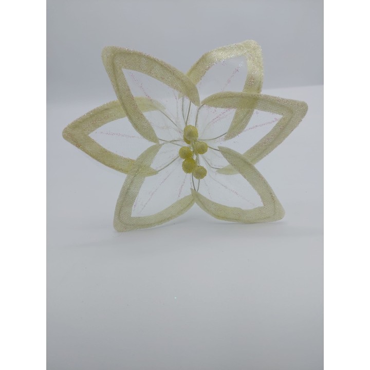 Stella di natale panna grande in organza set 6 pezzi |…