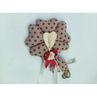 Ghirlanda piccola con cuore in tessuto a pois 19x26 cm |…