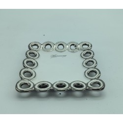 Piattino porcellana bianco platino 14x14 cm
