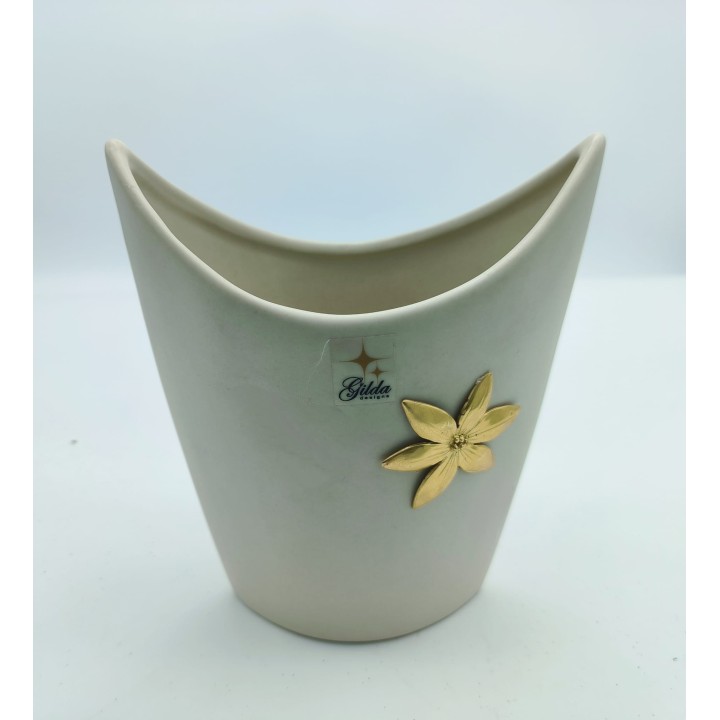 Vaso temperato color crema 15x18 cm Gilda Design | CarinCasa