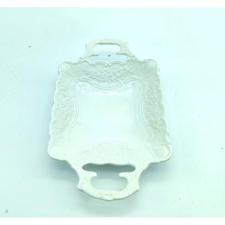 Piatto porcellana royal decor fiori 21x13 cm | CarinCasa